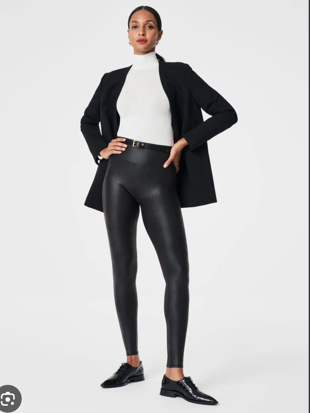 SPANX Faux Leather Leggings in Black High-Rise